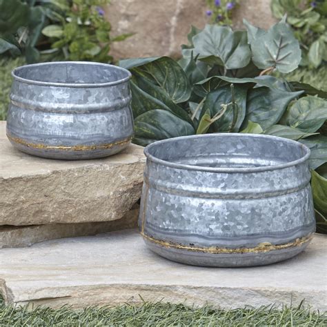 galvanized metal planters